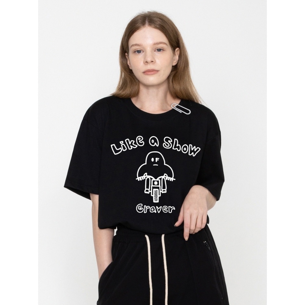 グレイバーバイクスマイルホワイトロゴショートスリーブ Tシャツ 3COLOR