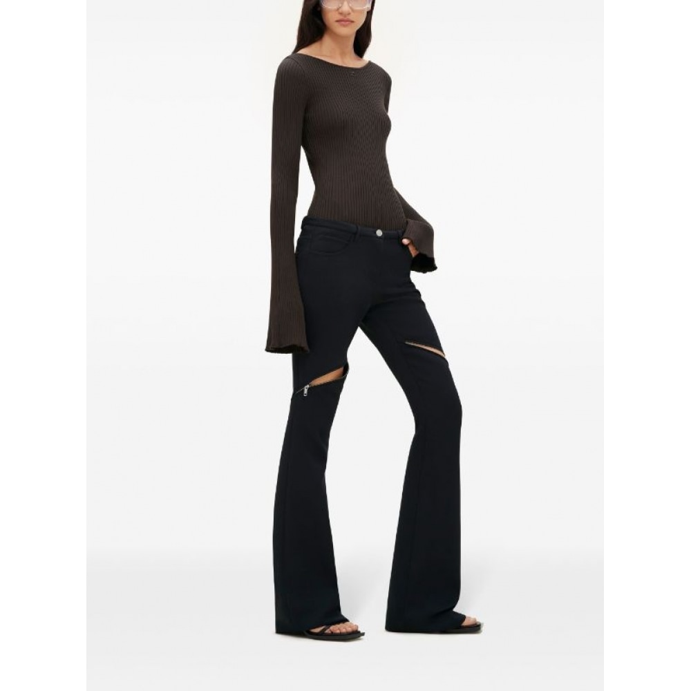 COURRÈGES レディースエリプスジップツイルパンツ 224CPA231PL0007 9999