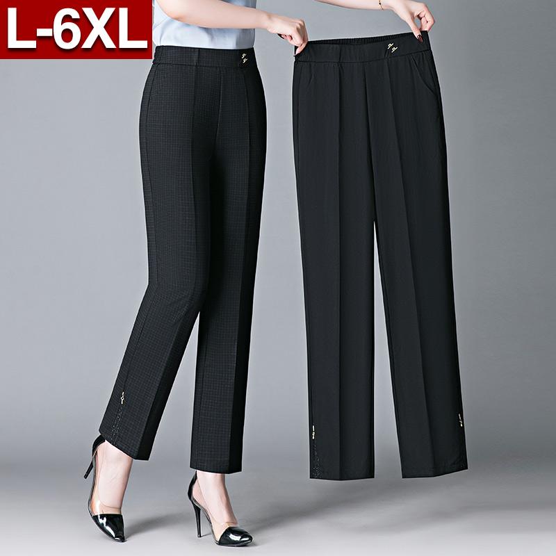 レディース ファッション おしゃれ チェック ストレート パンツ 夏 ハイウエスト 大きいサイズ プチ 婦人服 パンツ