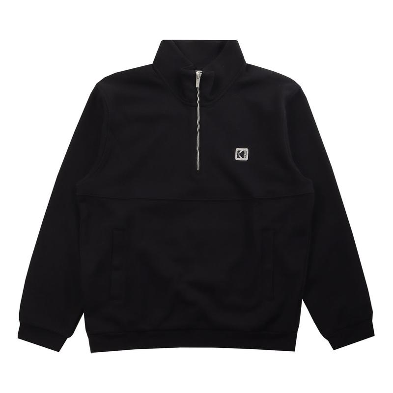 共用メッシュテクスチャハーフジップスウェットシャツ K5123EFSS1 BLK