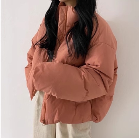 ダウン レディース アウター ショート 長袖 ワイド ストレート ファスナー 大人可愛い きれいめ シンプル おしゃれ かっこいい こなれ感 ラフ メンズライク マニッシュ 無地 ママ 冬 ピンク