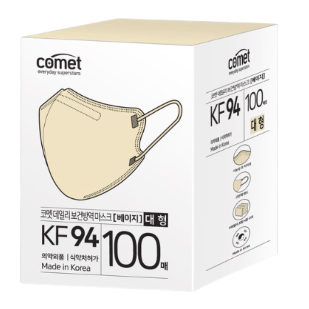 BTSジョングクPICK！KF94保健マスクセブリ型2つ折り大型(ワイドフィット)100個ベージュ