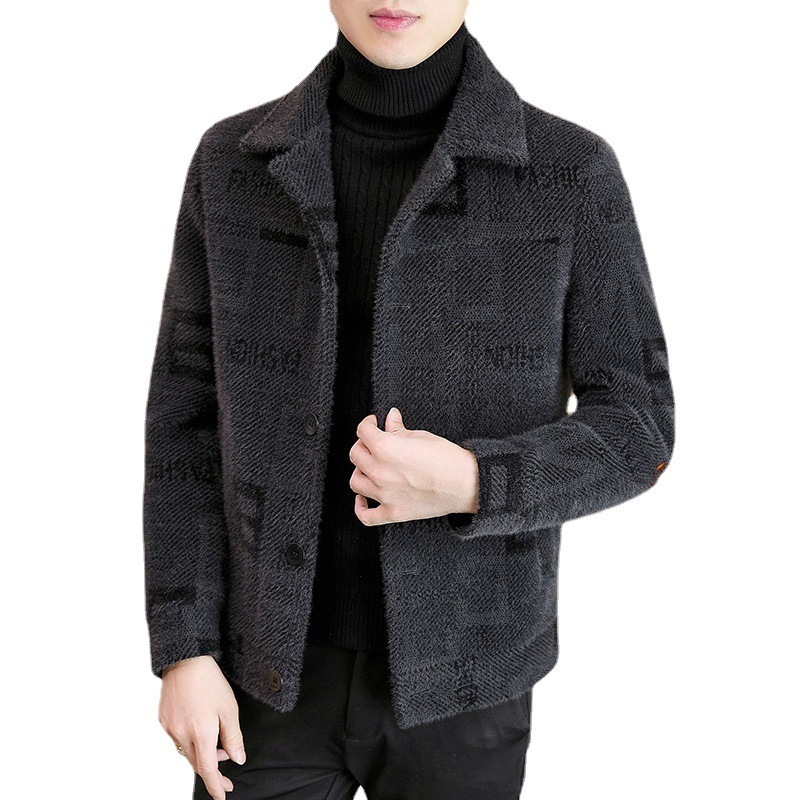 秋冬ミンクダウンジャケット男性ショートラシャコート男性開襟服流青毛コート男性 7,625円