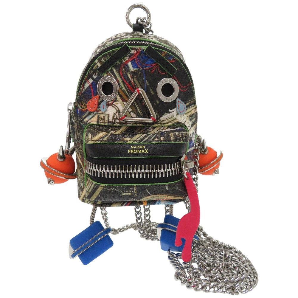 新品同様 メゾンプロマックス JAWS BOT I チェーンショルダーバッグ ミニバッグ ポシェット ショルダーバッグ PVC/PVC マルチカラー 1821【中古】 ユニセックス