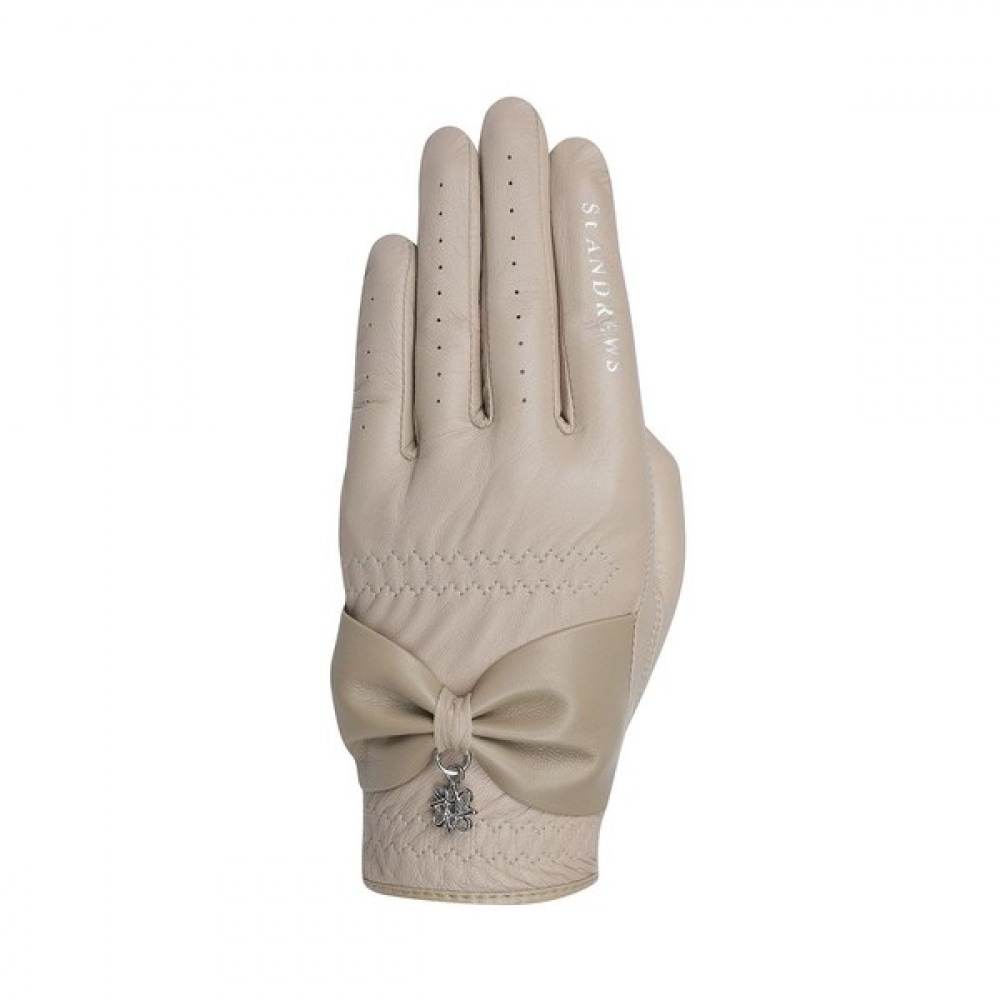 [セントアンドリュース] 女性用リボンレザー片手手袋