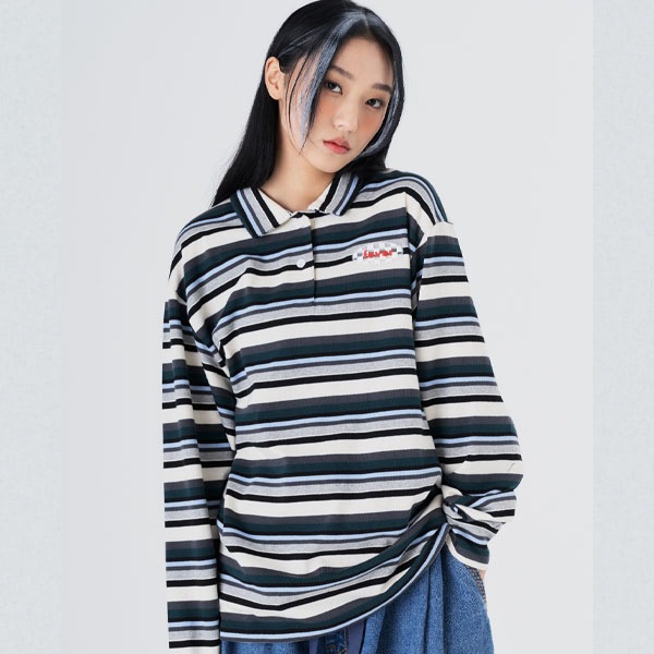 ストライプチェッカーボードTシャツ(2色)