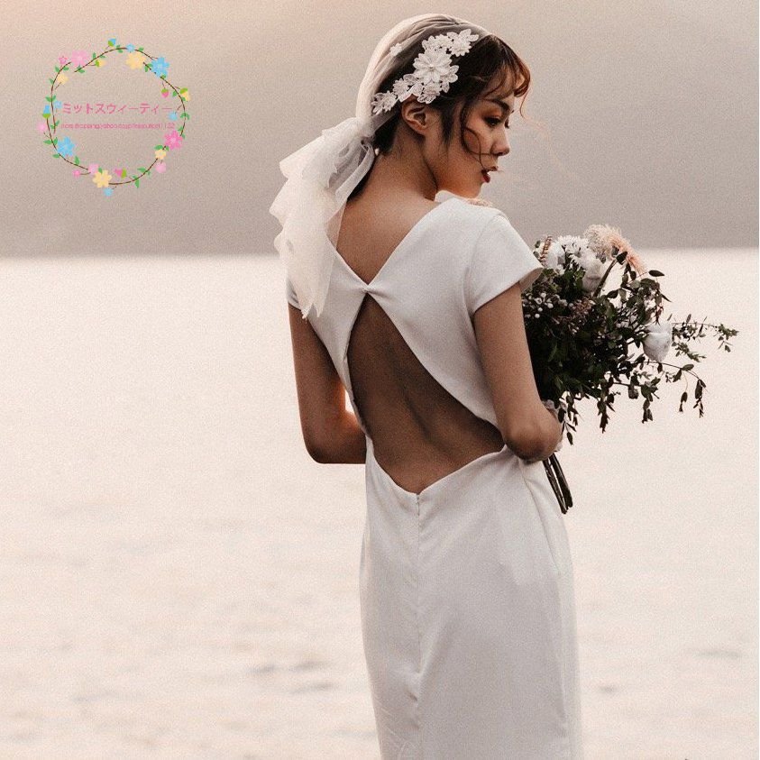 安い白ウェディングドレス二次会フォーマル結婚式ブライダル演奏会マーメイドロングドレス披