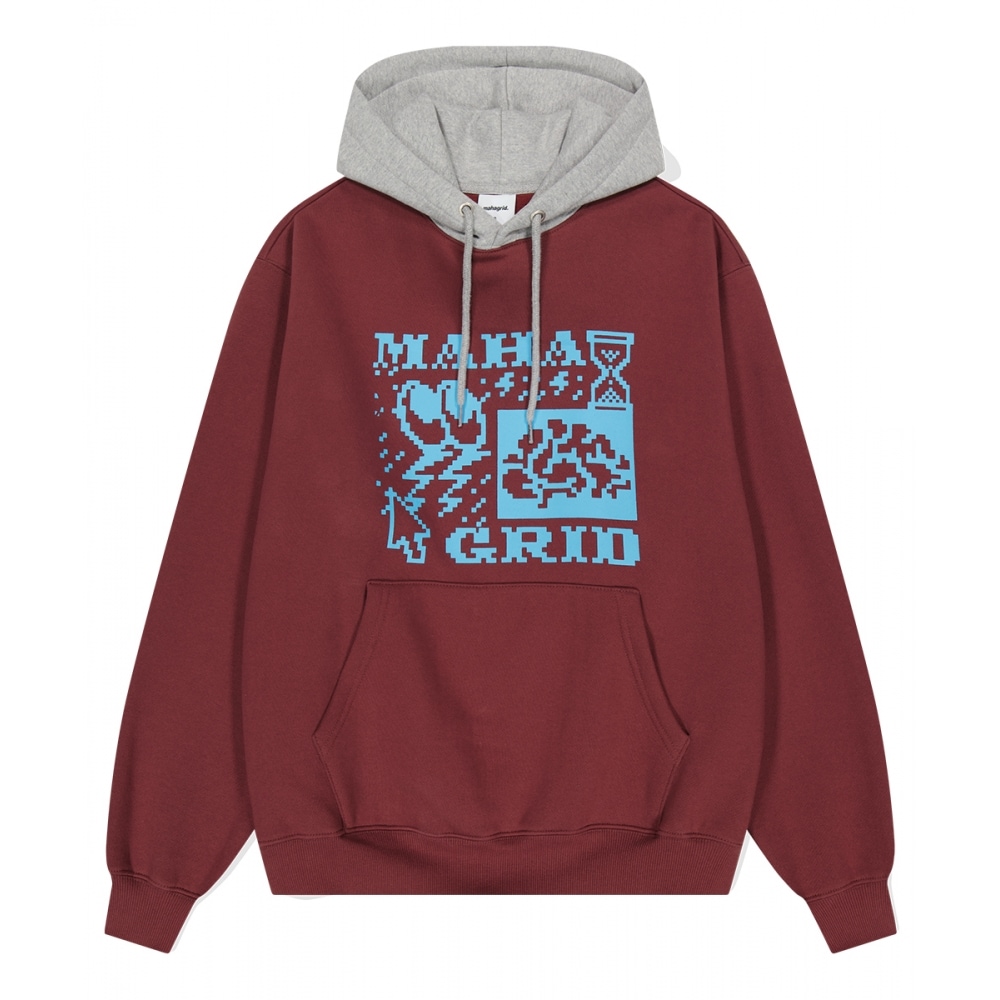 マハグリッドクリックピクセルパーカーマルーン (MG2DFMM409A)