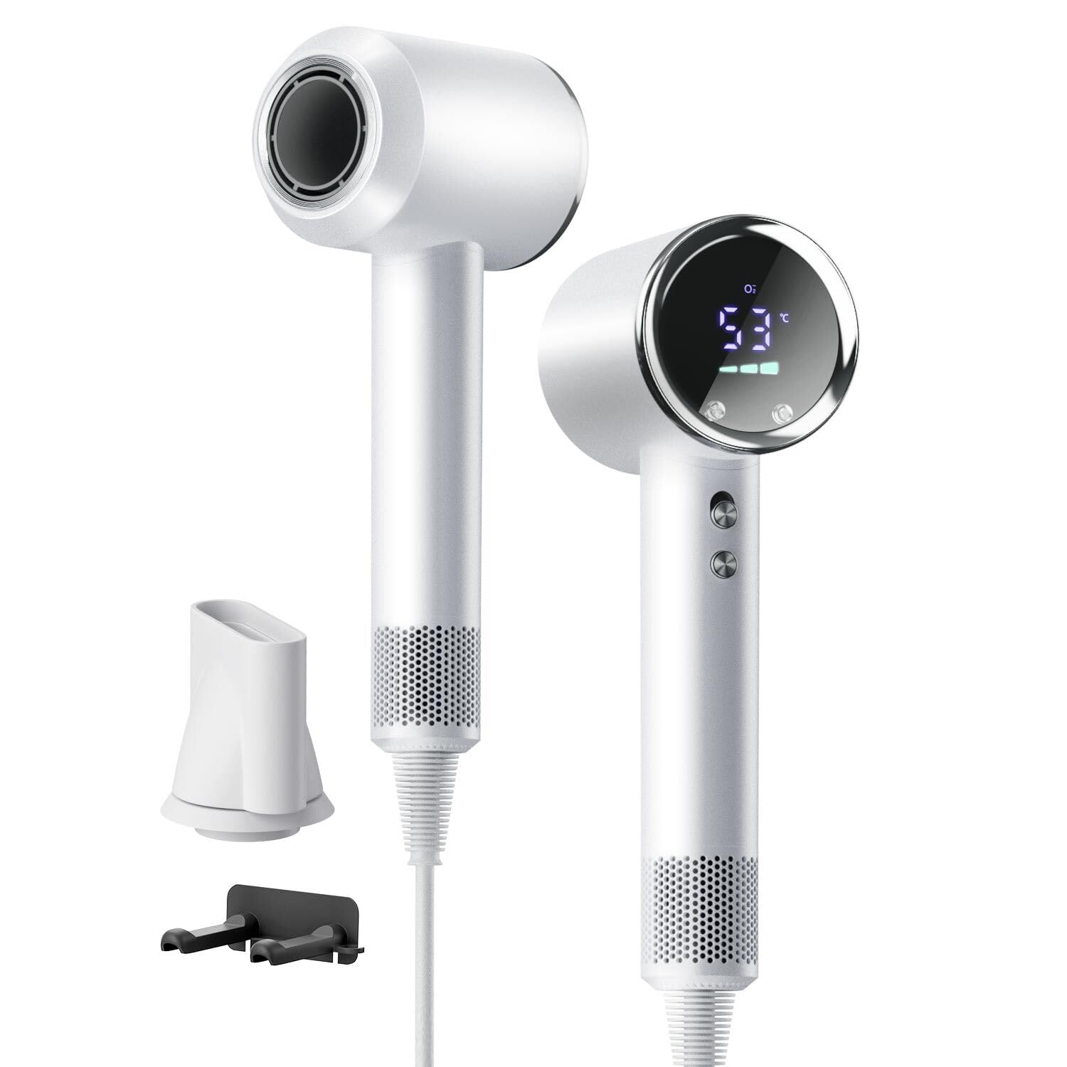 ドライヤー 大風量 【2025先端モデル・温度&風速表示】 ヘアドライヤー 速乾 美髪 高速ドライヤー 1400W 高濃度マイ ナスイオン 40m/s高風速 4段階温度調節&3段階風量 AIスマート温