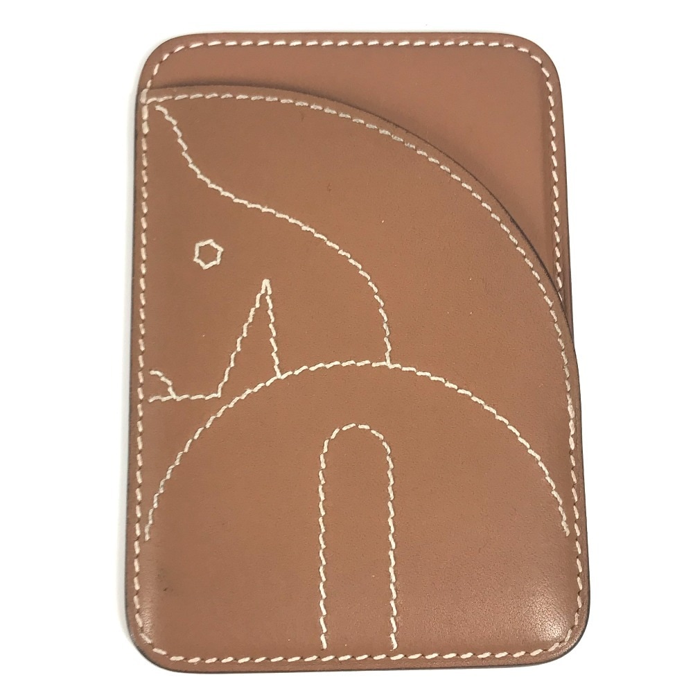 カードケース MagSafe エマン シュヴァル 名刺入れ パスケース レザー ベージュ