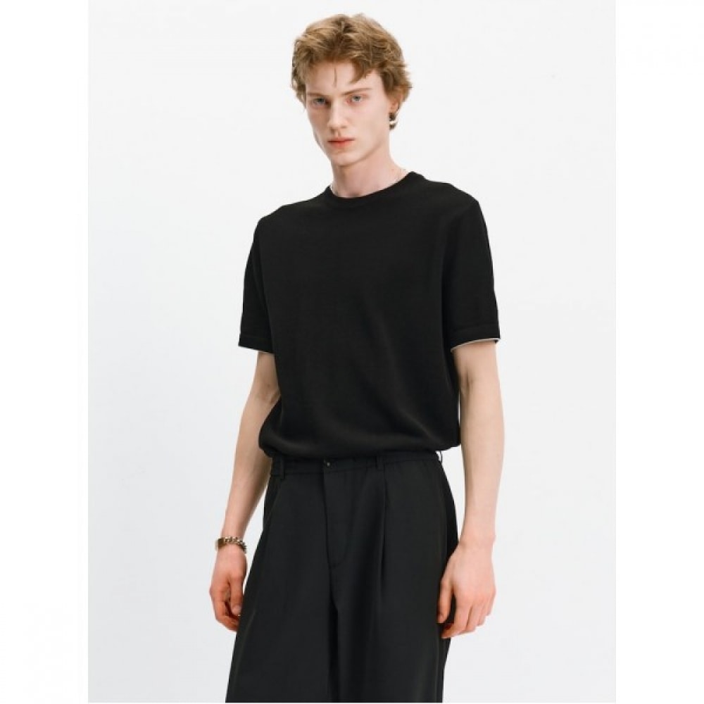 （ロガディス）リラックスラウンドセーター-ブラック（RY4351CL25）