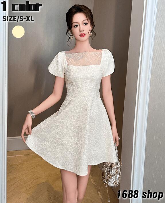 数量限定品2025　フレアワンピース ロングワンピース　半袖　姫系ワンピース　シフォン　ワンピース インポート ひざ丈 ミドル丈 エレガント　アシンメトリー 花柄 パーティドレス お嬢様 セクシー ミ