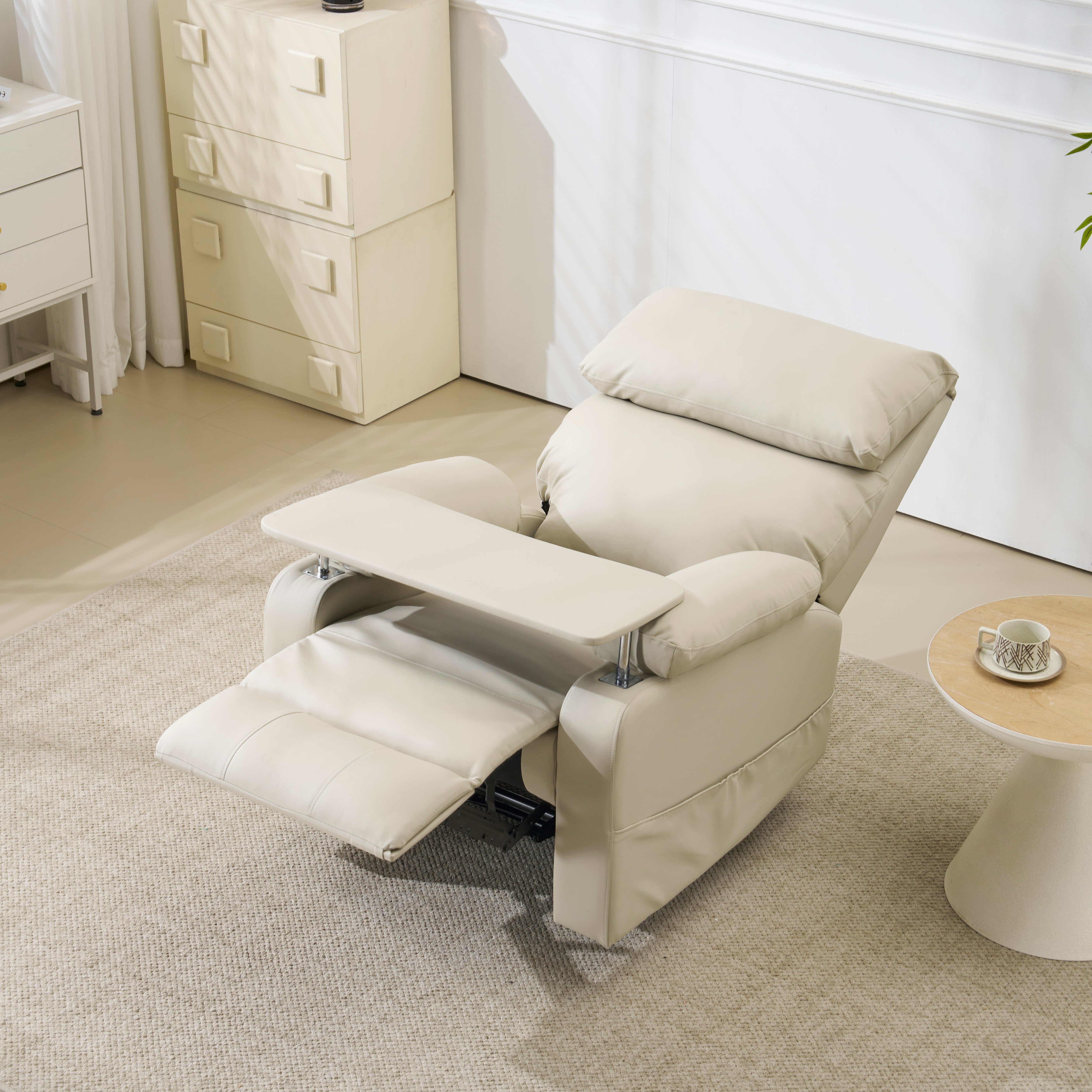 【国内発送,送.料無料】リクライニングソファー ソファー 1人掛け ゲーミングチェアA27 160度調節可能　テーブル付き PUレザー チェア オットマン一体型 パーソナルチェア 耐圧分散 一人暮らし