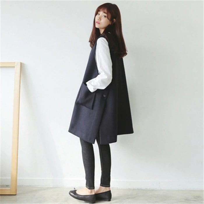 ジレ レディース ジレベスト ロングジレ レディース ロングベスト ノースリーブ トレンチベスト 無地 ジレンチ トップス カジュアルコート ロング丈 スーツベスト アウター 羽織る 大きいサイズ 黒