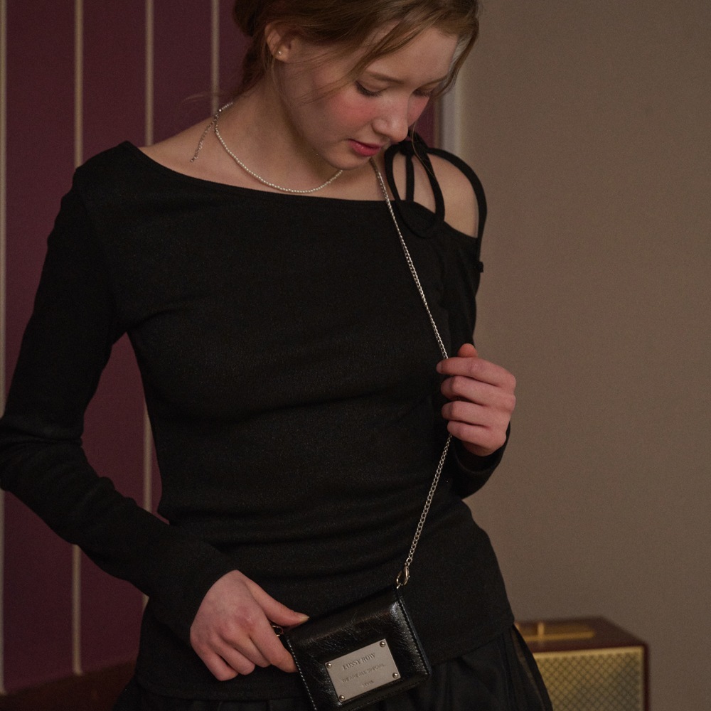 Chain Card Wallet Bag [Black]