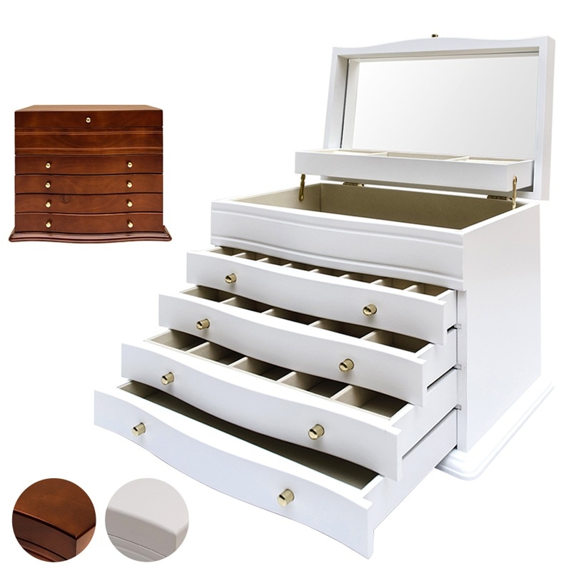 ジュエリーボックス 幅34cm 高さ26cm ミラー付き アクセサリー収納ケース 沖縄離島不可