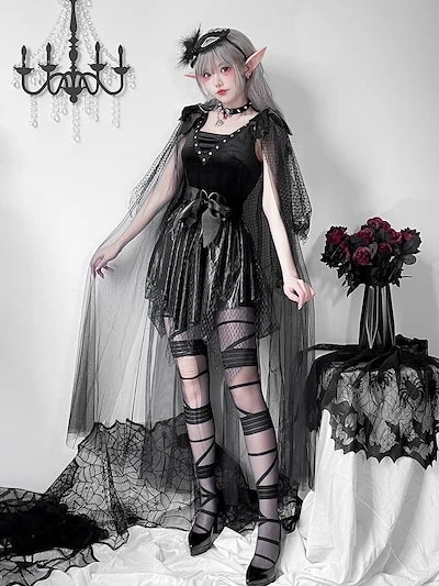 【新シリーズ】【激安販売！】2024欧米ハロウィンコスチューム大人の女死神恐怖ドクロ吸血鬼ダークゴートコス演出服