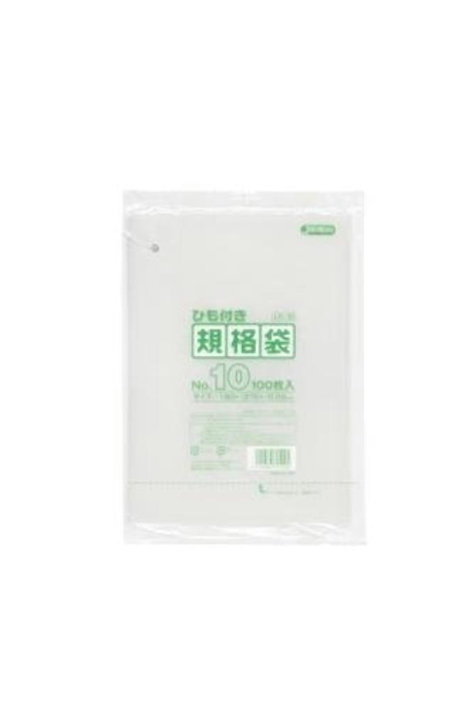 規格袋ひも付 10号100枚入03LLD透明 LK10 [xまとめ買い（60袋x5ケース）合計300袋セット] 38-467