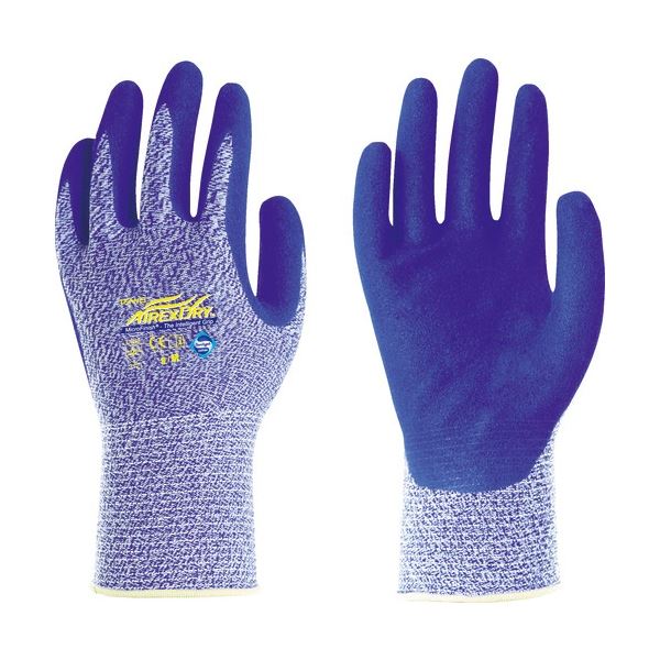 (まとめ) 東和コーポレーション ニトリル背抜き手袋 AIREXDRY 8/M ブルー 530-M 1双 (×5セット)