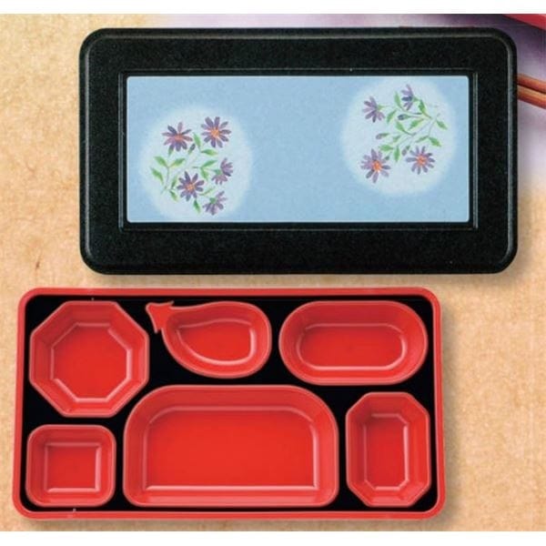 （業務用弁当箱10セット）FW-1100 ダイナミック副食 本体黒（内赤40）/蓋黒みやこわすれ