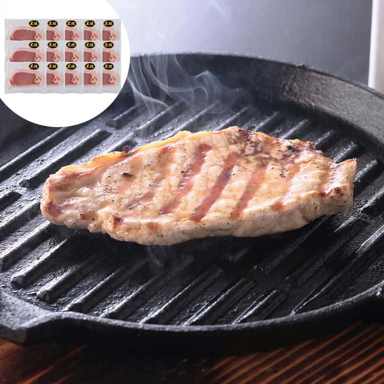 鹿児島県産 黒豚使用ロースステーキ用 60g (個包装)15 離島は配送不可 930073 お歳暮 お中元 お土産 ご進物 ギフト 贈り物に最適