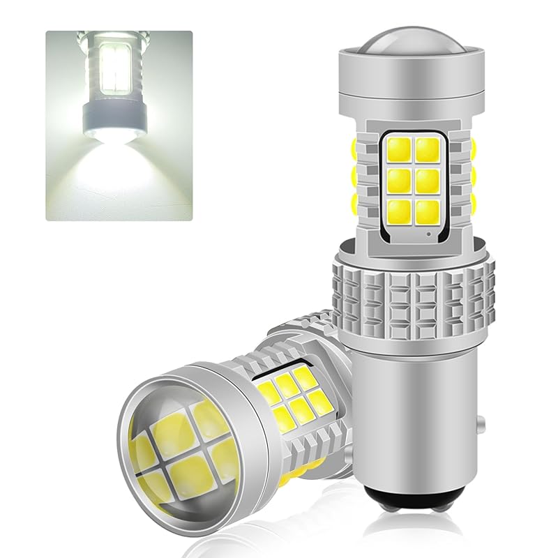 Fenikso S25 LED ダブル ホワイト バックランプ ブレーキランプ ウインカー 30連 180段違いピン BAY15D 拡散レンズ付き DC12V 後退灯 2個 5,445円