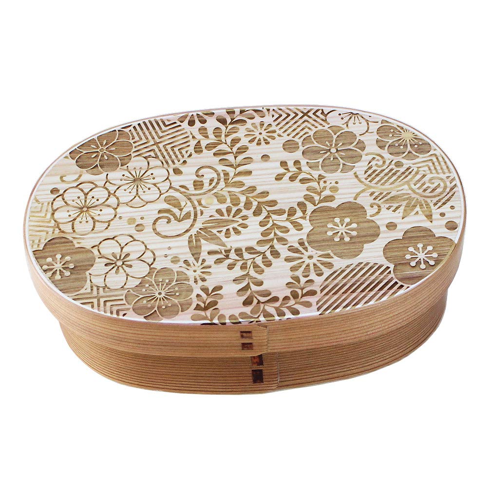 曲げわっぱ 弁当箱 小判型(中) HANA 470ml 日本国内仕上げ お弁当箱