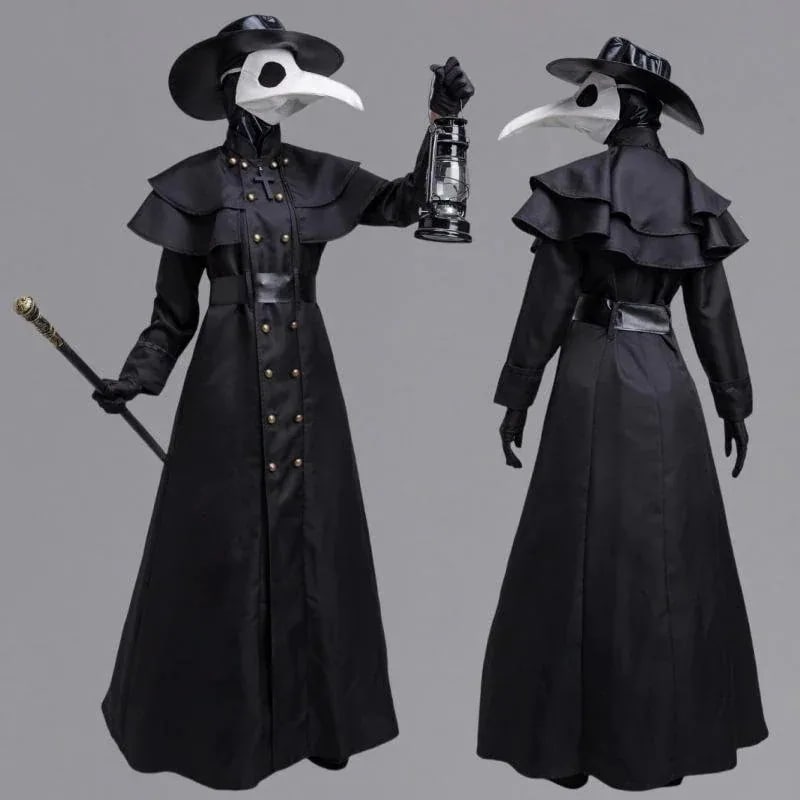 ハロウィンの衣装 カラス 鴉 中世スチームパンクコスプレ衣装 ペスト医師の服装 大人用 カラスのお面服 ハロウィン