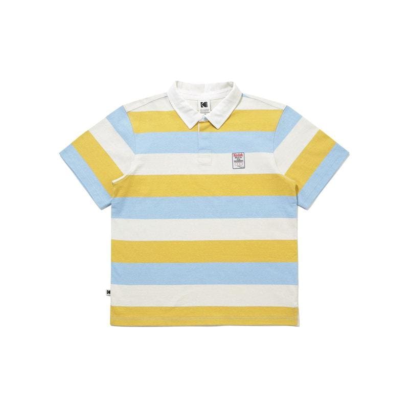 [公式]ゴールドモーメント ストライプ ラグビーカラー 半袖Tシャツ YELLOW