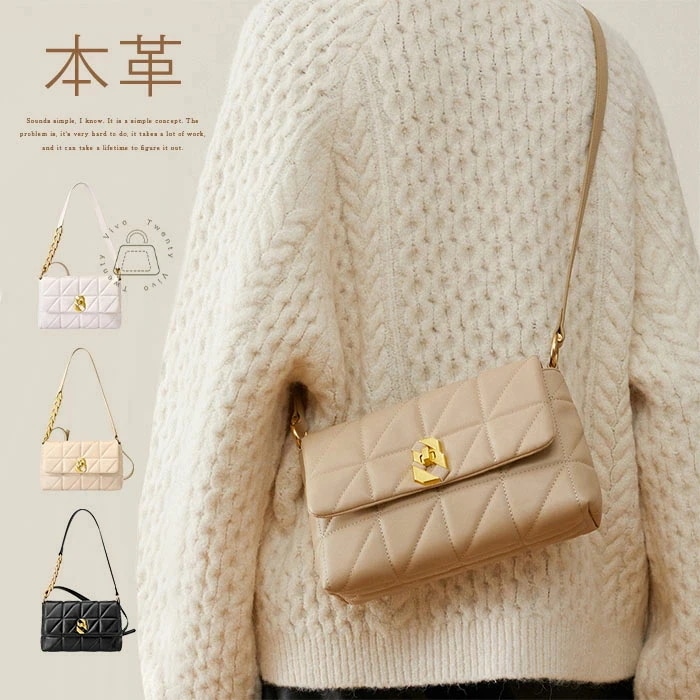 【送料無料】本革 ショルダーバッグ レディース 斜め掛け 軽量 キルティングバッグ メッセンジャーバッグ レディース レザー トートバッグ 小さめ 肩掛けバッグ 大人 2way フォーマル 本牛革 通