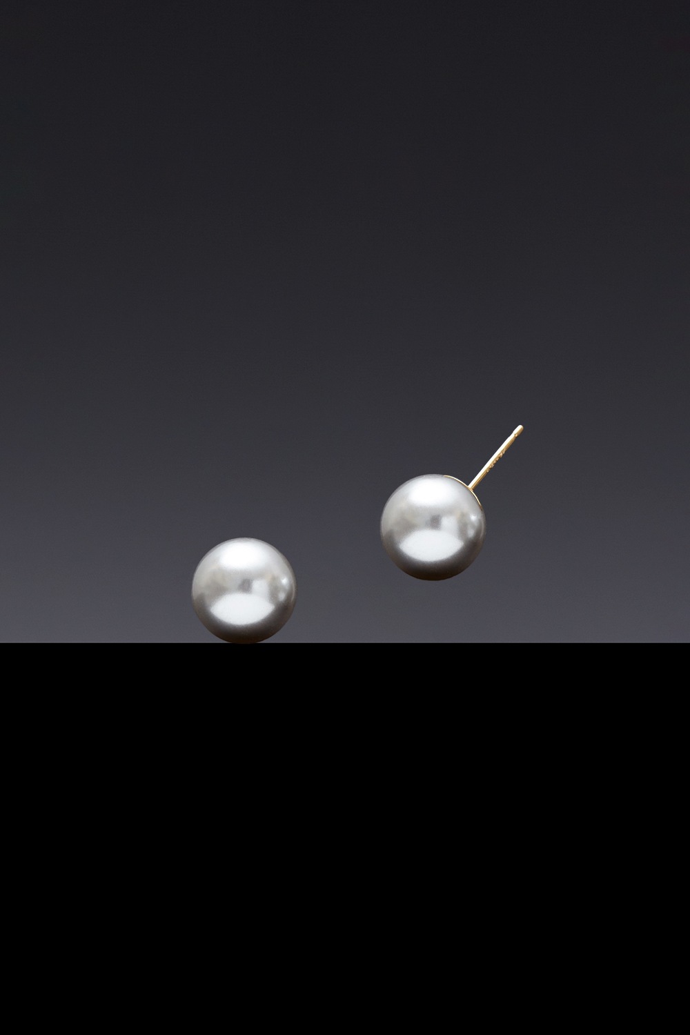 [HAZINA] 10mm Grey Pearl Earrings [Option-ｱﾍﾂ Earclip]