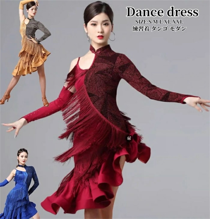注目商品社交ダンスドレス チャチャ ワンピース 練習着 モダンドレス スタンダードドレス タンゴ ドレス フラメンコ 衣装 モダンダンス ワルツドレス 社交ダンス ラテンドレス レッスン着 フラメンコ