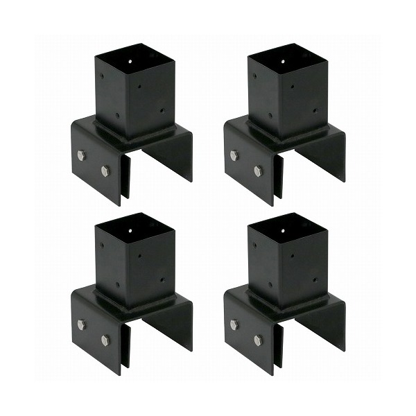 住まいスタイル ラティスフェンス支柱固定金具ブロック用10cm(4個) ブラック S-BB7210-4P メーカー直送