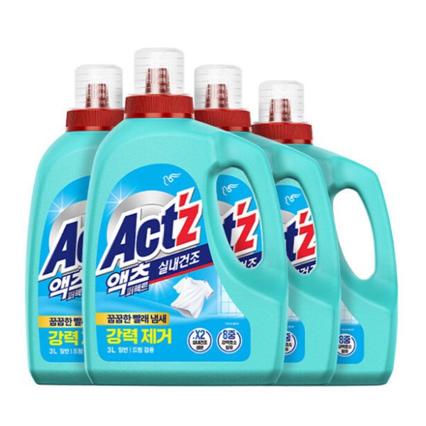 液体洗剤 アクツ パーフェクト 室内乾燥 3L 4個 一般ドラム兼用(贈呈品なくなり次第贈呈終了)