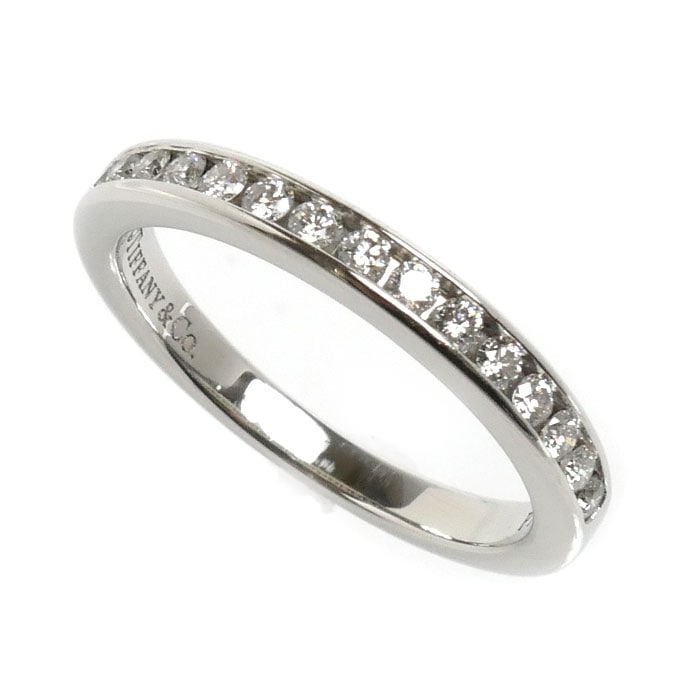 TIFFANY&Co. ティファニー Pt950プラチナ ハーフサークル チャネルセッティング リング・指輪 ダイヤモンド 10号 4.0g レディース 中古 美品