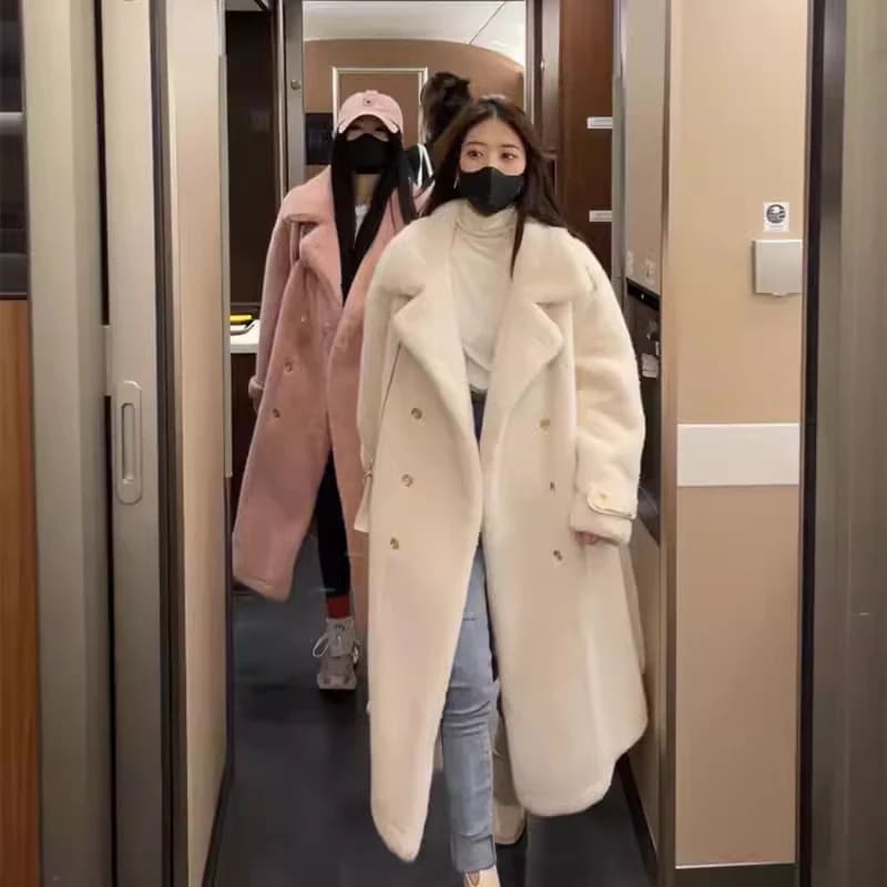 2024冬新品 ロングコー ファー 人工フリース タートルネック ステッチ ぬいぐるみ ボア 華やか暖かい 保温 レディース コート アウター ジャケット メガ割