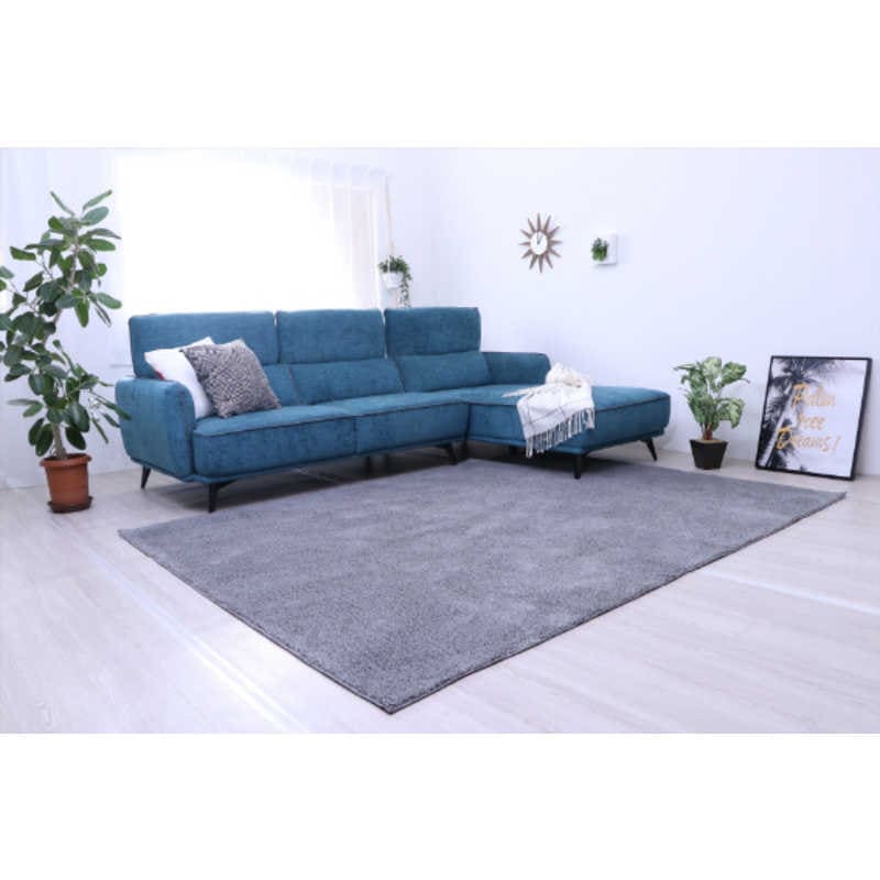 イケヒコ　タフト風ミックスパイルラグ プリーム (約185×185cm/グレー)