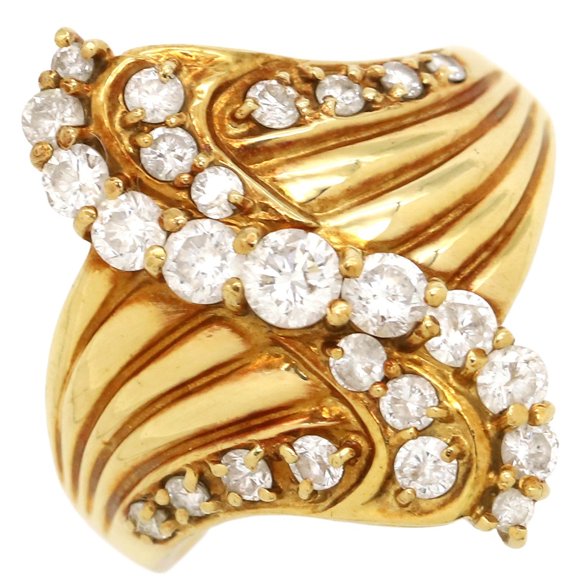 リング 指輪 ダイヤリング K18YG ダイヤモンド イエローゴールド 15.5号【中古】 107,635円