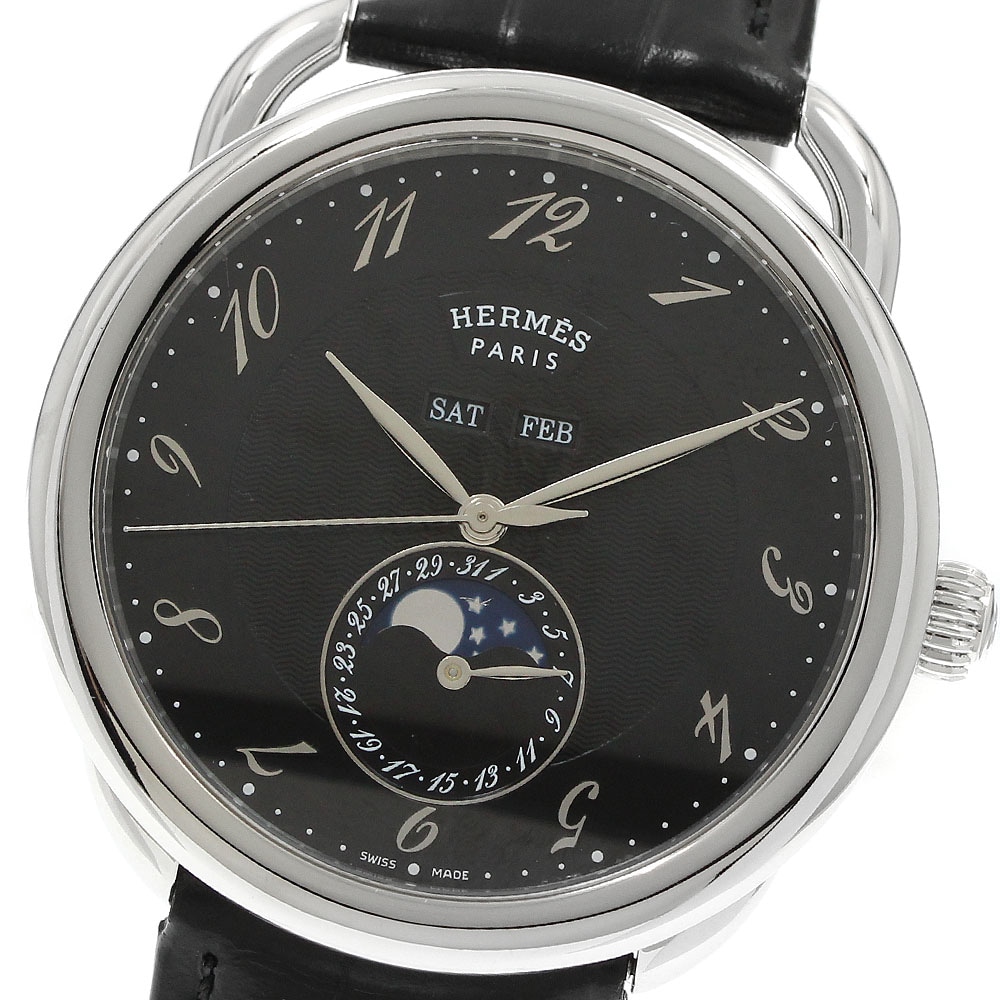 エルメス HERMES AR8.810 グランドリュンヌ マキシムアルソー ムーンフェイズ 自動巻き メンズ _942533【中古】