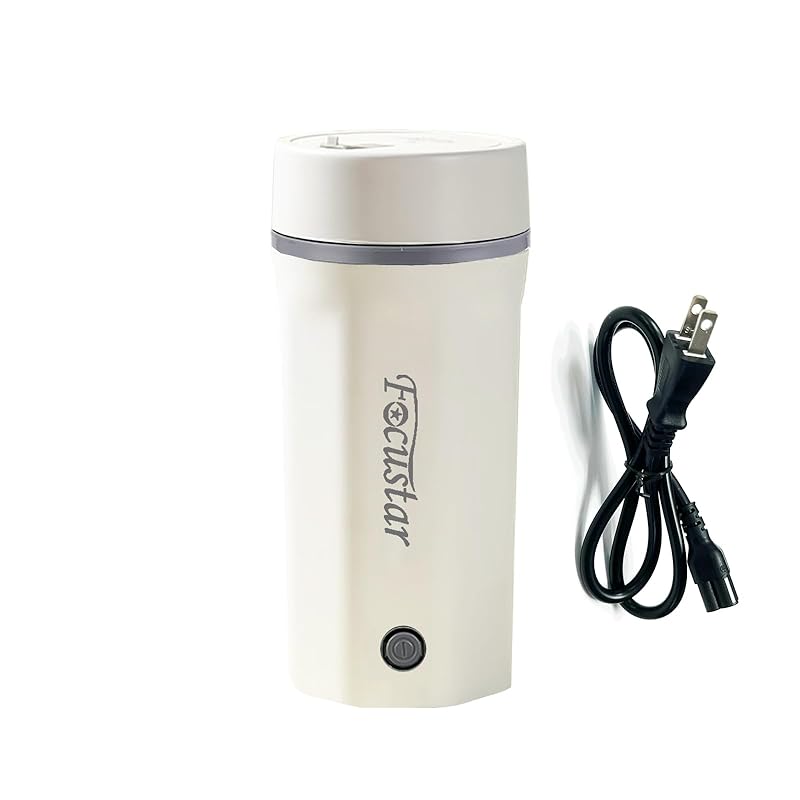 Focustar 電気ケトル 小型 500ML ポータブル電気ケトル 低消費電力 300W 沸騰すると自動OFF 空焚き防止 湯沸かしポット 小型 旅行 車中泊 トラベルケトル