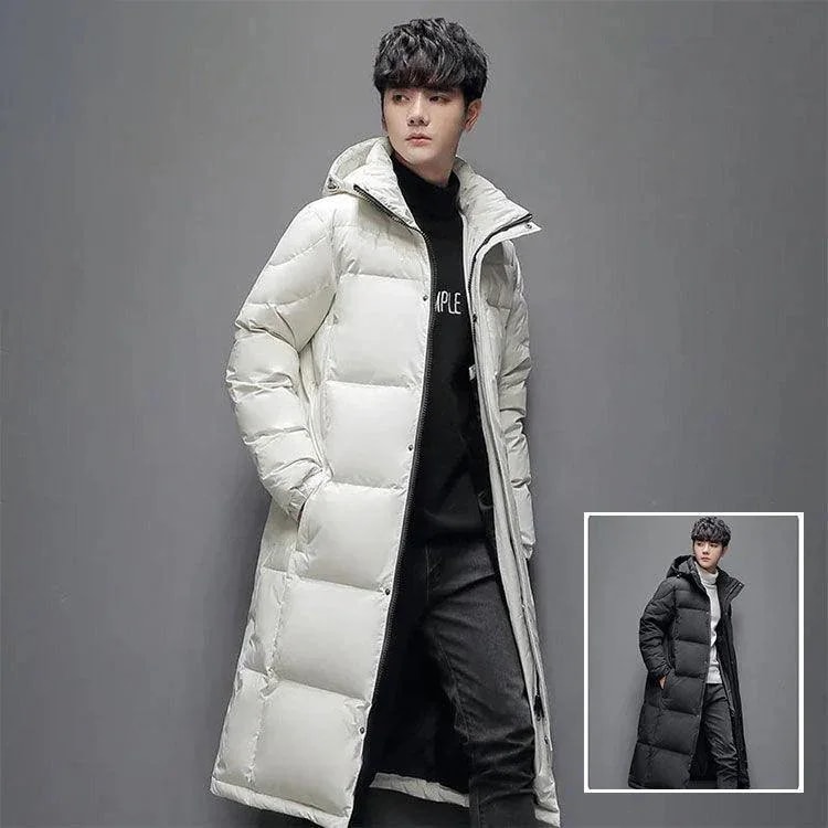 新作 トレンド ダウン90% 秋冬　ロングダウンコート メンズ ダウンコート フード付き ロング メンズ ダウンジャケット ロングコート アウター ダウン 防寒保温