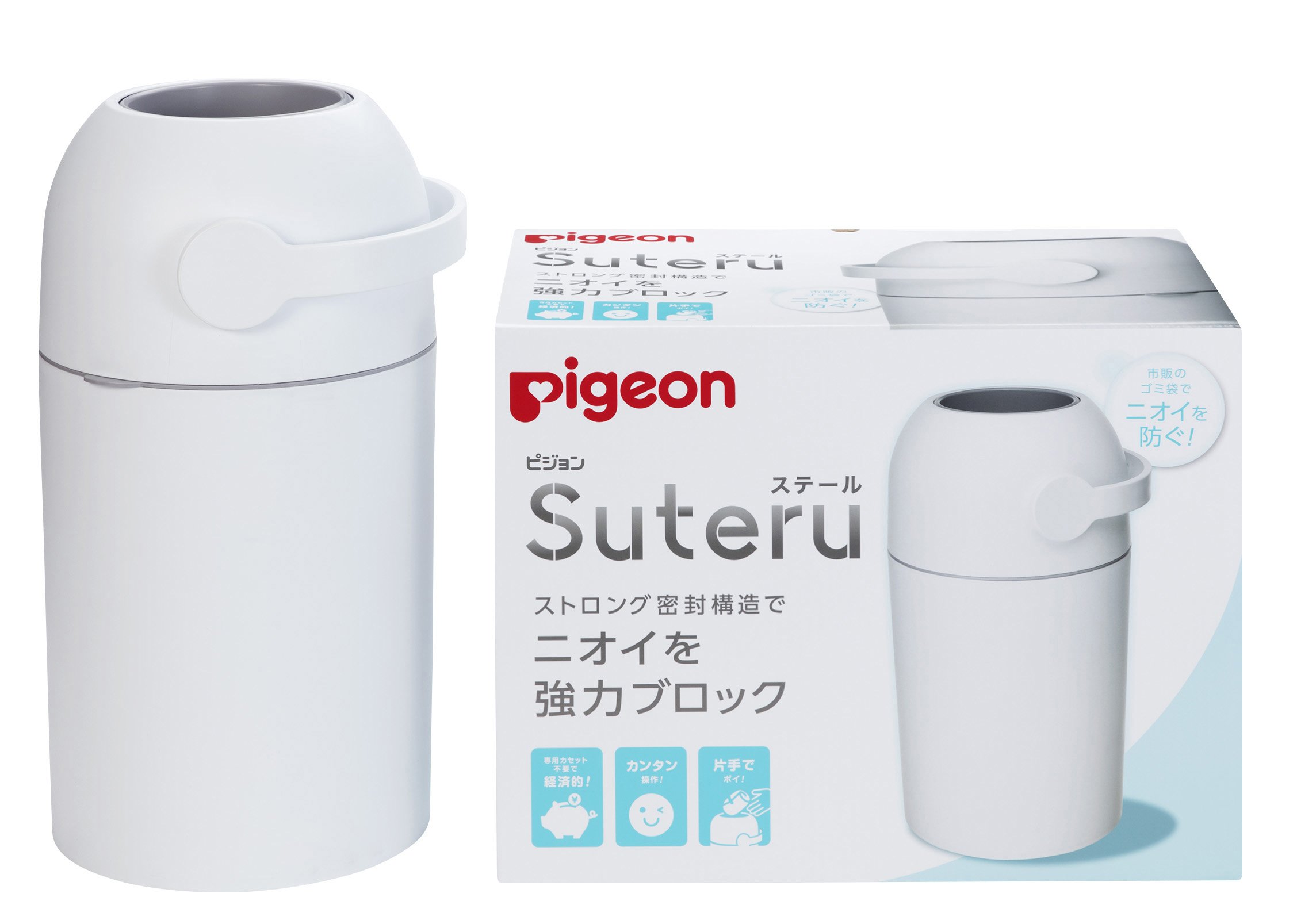 ピジョン Pigeon おむつ処理ポット ステール Suteru (専用カセット不要) ストロング密封構造でニオイを強力ブロック 4,786円