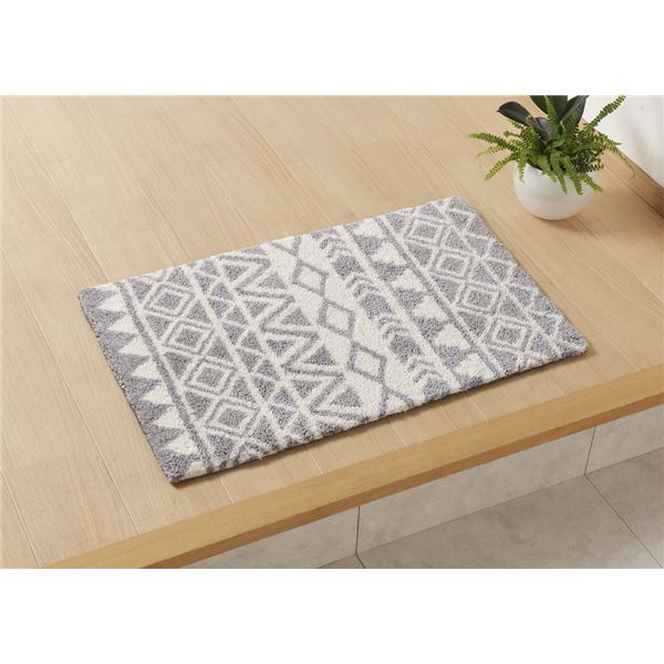 玄関マット ルイーズ グレー 約50x80cm