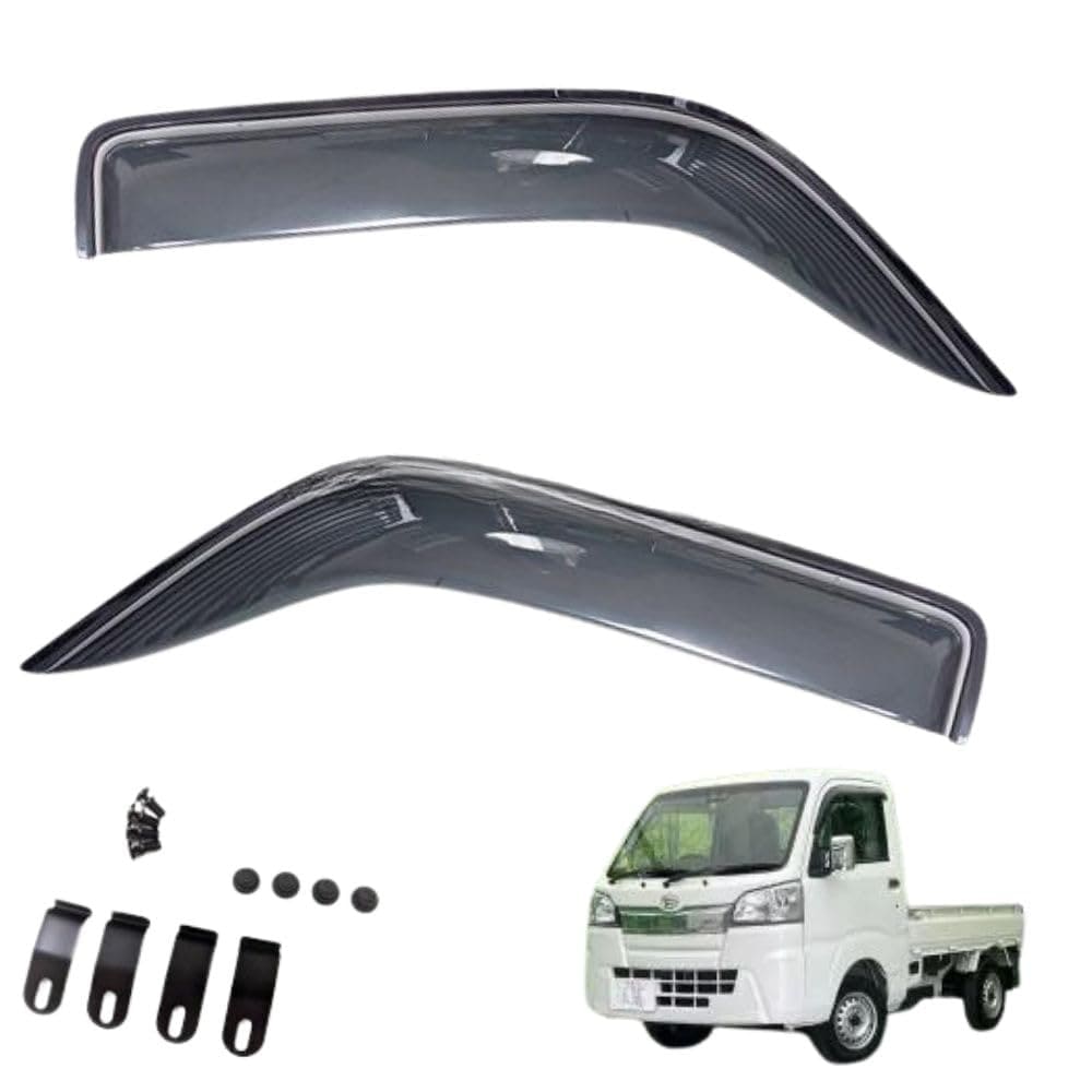 MORASTYLE ドアバイザー ハイゼット トラック ジャンボ S500P S510P S500 S510 系 ワイド スモーク 両面テープ 日除け 雨よけ 社外品