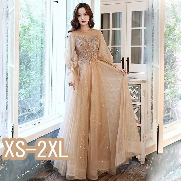 エレガント ドレス 大人 ピアノ 発表会 透明感あり ロングドレス 母親 結婚式 ファスナータイプ パーティー 演奏会 ワンピース 大きいサイズ 成人式 同窓会 お呼ばれ 20代 30代 イブニングド