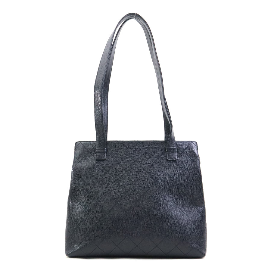 シャネル CHANEL ショルダーバッグ キャビアスキンレザー ブラック レディース h31389a