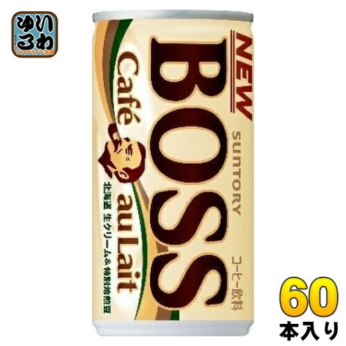 サントリー BOSS カフェオレ 185g 缶 60本 (30本入×2 まとめ買い) 缶コーヒー 珈琲 コーヒー飲料
