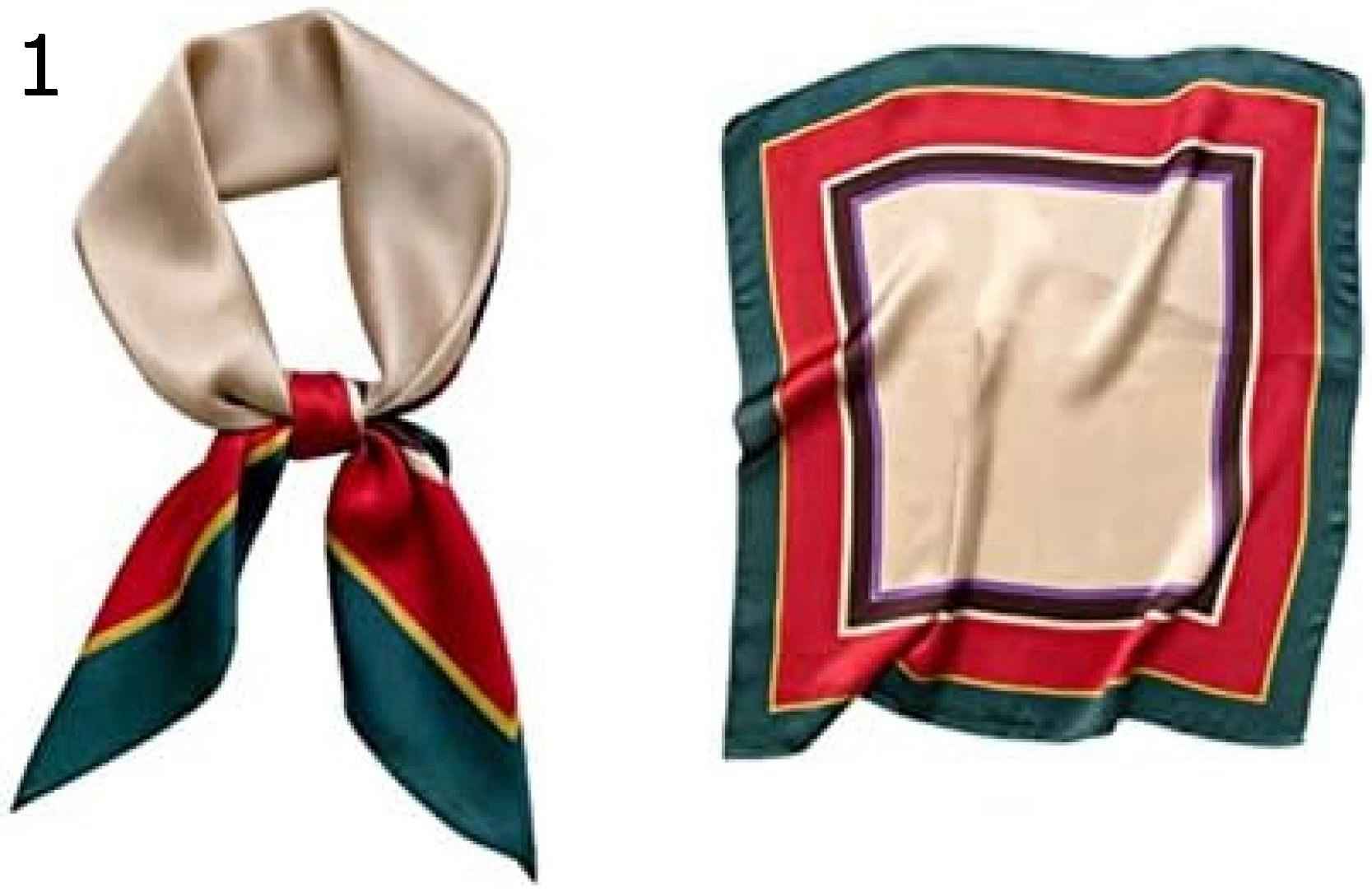 【20%OFFクーポン～】ネッカチーフ レディース 70*70cm 巻き方 手触り良い レトロ スクエアスカーフ 制服用 オフィス お洒落 頭飾り 髪の包帯 通勤用 グリーン ブラック シャンパン色