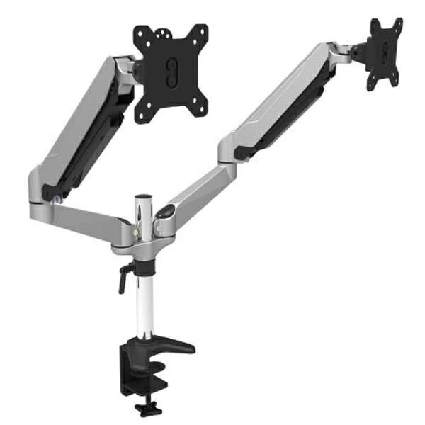 ジャパンネクスト [JN-GM324DV] ガス式液晶ディスプレイアーム クランプ対応 15-32インチ対応 耐荷重8kg 2画面 4軸
