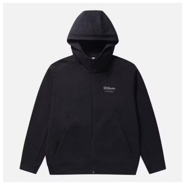 M フード付きジップアップ LQC W243003LFJ81-BLK ユニ エッセンシャル テクコットン フード付きジップアップ